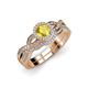 1 - Keyara 1.15 ctw Yellow Sapphire Accented Natural Diamonds Halo Bridal Set Ring  