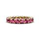 1 - Lucida 4.00 mm Round Pink Tourmaline U Prong Eternity Band 