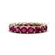 1 - Lucida 4.00 mm Round Rhodolite Garnet U Prong Eternity Band 
