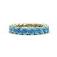 1 - Lucida 4.00 mm Round Blue Topaz U Prong Eternity Band 
