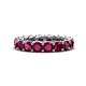 1 - Lucida 4.00 mm Round Rhodolite Garnet U Prong Eternity Band 