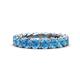 1 - Lucida 4.00 mm Round Blue Topaz U Prong Eternity Band 