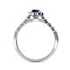 4 - Amabel Blue Sapphire and Diamond Halo Bridal Set Ring 