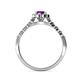 4 - Amabel Amethyst and Diamond Halo Bridal Set Ring 