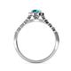 4 - Amabel London Blue Topaz and Diamond Halo Bridal Set Ring 