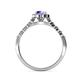 4 - Amabel Tanzanite and Diamond Halo Bridal Set Ring 