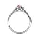 4 - Amabel Pink Tourmaline and Diamond Halo Bridal Set Ring 