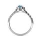 4 - Amabel Blue Topaz and Diamond Halo Bridal Set Ring 