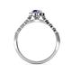 4 - Amabel Iolite and Diamond Halo Bridal Set Ring 
