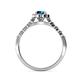 4 - Amabel Blue and White Diamond Halo Bridal Set Ring 