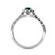 4 - Amabel Emerald and Diamond Halo Bridal Set Ring 