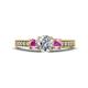 1 - Valene Diamond and Pink Sapphire Three Stone Engagement Ring 
