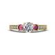 1 - Valene Diamond and Pink Tourmaline Three Stone Engagement Ring 
