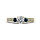 1 - Valene Blue and White Diamond Three Stone Engagement Ring 