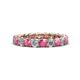 1 - Lucida 3.40 mm Pink Tourmaline and Diamond Eternity Band 
