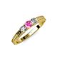 2 - Reveka Pink Sapphire and Diamond Three Stone Engagement Ring 