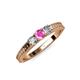 2 - Reveka Pink Sapphire and Diamond Three Stone Engagement Ring 