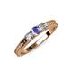 2 - Reveka Tanzanite and Diamond Three Stone Engagement Ring 