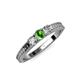2 - Reveka Green Garnet and Diamond Three Stone Engagement Ring 