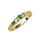 2 - Reveka Green Garnet and Diamond Three Stone Engagement Ring 