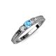 2 - Reveka Blue Topaz and Diamond Three Stone Engagement Ring 
