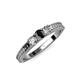2 - Reveka Black and White Diamond Three Stone Engagement Ring 