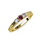 2 - Reveka Ruby and Diamond Three Stone Engagement Ring 