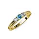 2 - Reveka London Blue Topaz and Diamond Three Stone Engagement Ring 