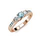 3 - Jamille Aquamarine and Diamond Three Stone with Side Aquamarine Ring 