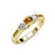3 - Jamille Citrine and Diamond Three Stone with Side Citrine Ring 