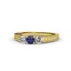 1 - Reveka Blue Sapphire and Diamond Three Stone Engagement Ring 