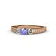 1 - Reveka Tanzanite and Diamond Three Stone Engagement Ring 