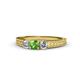 1 - Reveka Green Garnet and Diamond Three Stone Engagement Ring 