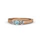 1 - Reveka Aquamarine and Diamond Three Stone Engagement Ring 