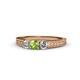 1 - Reveka Peridot and Diamond Three Stone Engagement Ring 