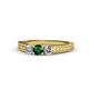 1 - Reveka Emerald and Diamond Three Stone Engagement Ring 