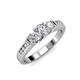 3 - Jamille Diamond Three Stone with Side Diamond Ring 