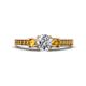 1 - Valene Diamond and Citrine Three Stone with Side Citrine Ring 