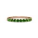 3 - Clara 2.70 mm Green Garnet 10 Stone Wedding Band 