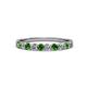 2 - Clara 2.70 mm Green Garnet and Diamond 10 Stone Wedding Band 