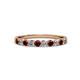 2 - Clara 2.70 mm Red Garnet and Diamond 10 Stone Wedding Band 