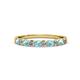 2 - Clara 2.70 mm Aquamarine and Diamond 10 Stone Wedding Band 
