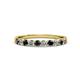 2 - Clara 2.70 mm Black and White Diamond 10 Stone Wedding Band 