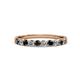 2 - Clara 2.70 mm Black and White Diamond 10 Stone Wedding Band 