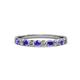 2 - Clara 2.70 mm Iolite and Diamond 10 Stone Wedding Band 