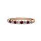 1 - Clara 2.70 mm Red Garnet and Diamond 10 Stone Wedding Band 