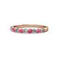 1 - Clara 2.70 mm Rhodolite Garnet and Diamond 10 Stone Wedding Band 