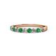 1 - Clara 2.70 mm Emerald and Diamond 10 Stone Wedding Band 