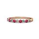 1 - Clara 2.70 mm Ruby and Diamond 10 Stone Wedding Band 