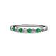 1 - Clara 2.70 mm Emerald and Diamond 10 Stone Wedding Band 